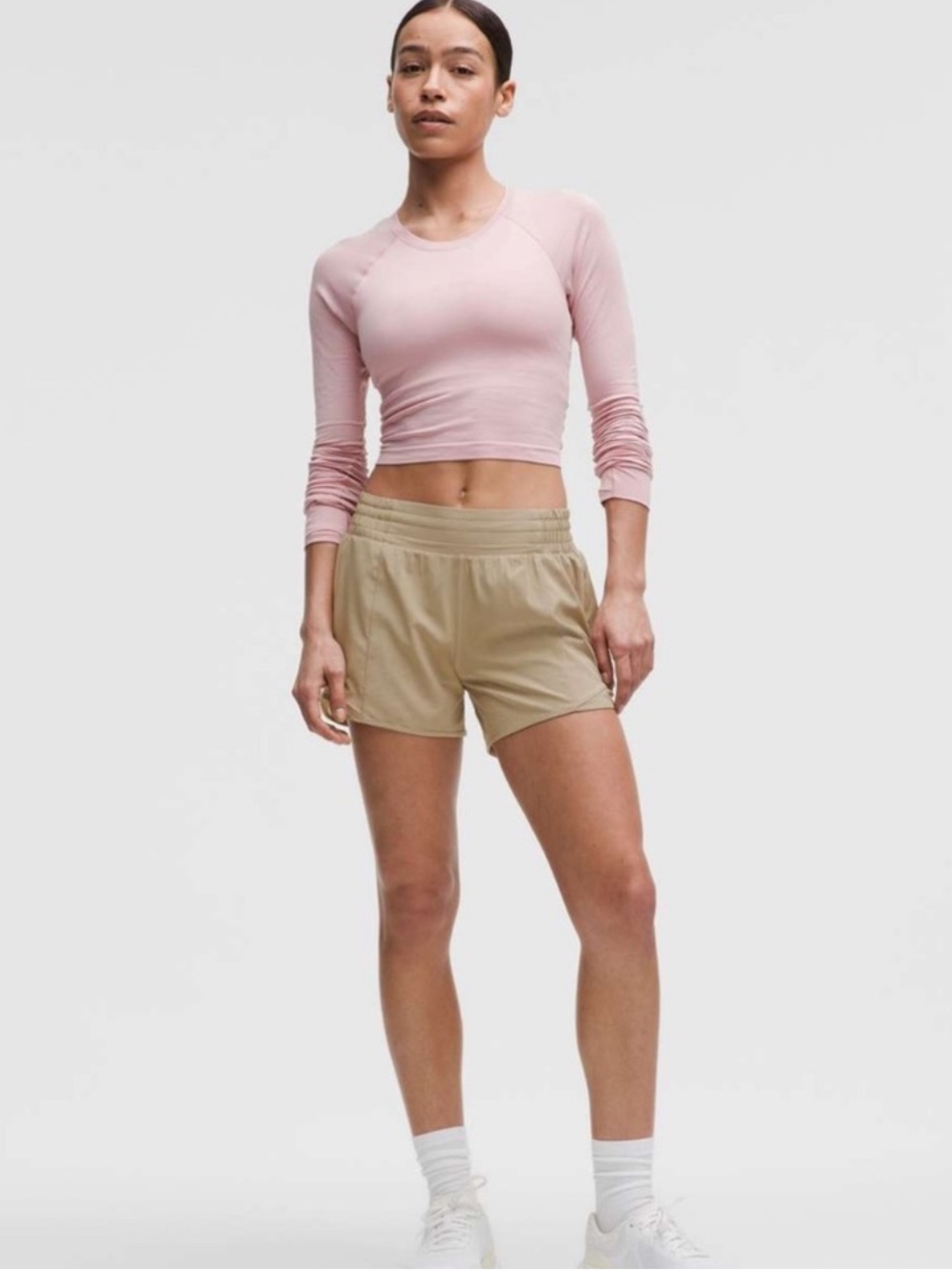 Lululemon Hotty Hot High Rise Shorts 4" Sheer Oak